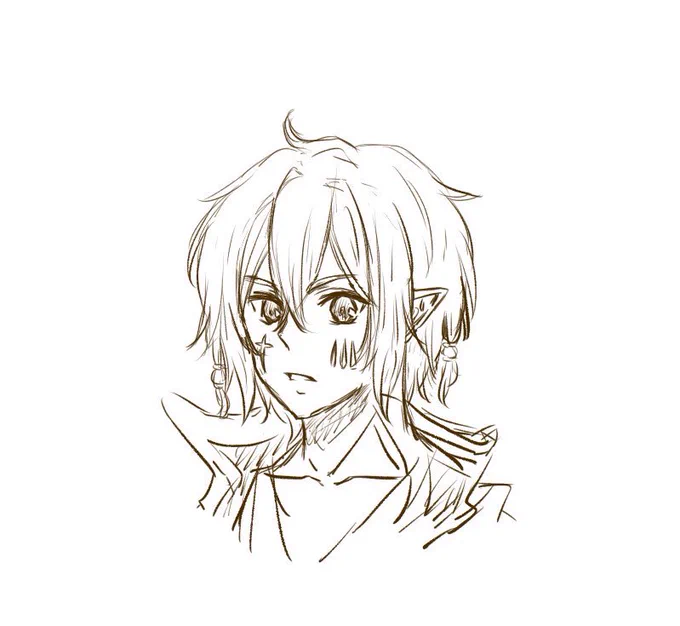 創作のだけど今月はうちの子ミニキャラ第三弾と落書きを描きました