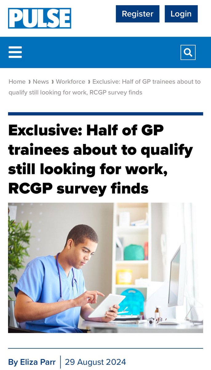 This needs looking into urgently <a href="/wesstreeting/">Wes Streeting</a> 

Half of GP trainees about to qualify are still looking for work yet we have a desperate shortage of GP’s and one in 20 patients has to wait at least four weeks to see a GP! 

pulsetoday.co.uk/news/workforce…