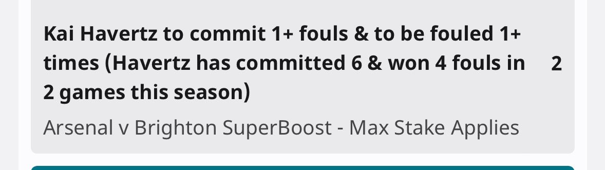 Arsenal v Brighton Bet Builder

Also jumped on two of the boosts below seem good value and decent bank builders. Let’s get it! 👍

✉️