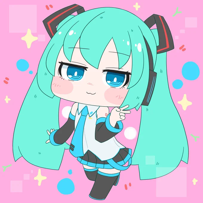 今日も一日  (v'ω')v #初音ミク #初音ミク誕生祭2024