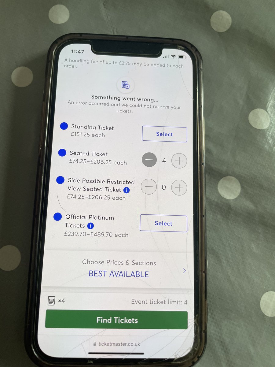 jafarsfault's tweet photo. @TicketmasterCS been queuing normally and been receiving error messages while tickets were still available as per the messages received in the queue, we have also sent an email https://t.co/qMnB4ExMv3