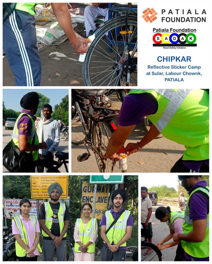Ravee1313's tweet photo. We had an amazing day at Labour Chownk, Sular, where our team of passionate volunteers and #RoadSafetyMASCOTS came together to make a difference! 
Today’s CHIPKAR Camp was all about protecting those who use cycles for work, ensuring they stay safe on the roads.
A huge THANK YOU! https://t.co/VhMuxcdBKC