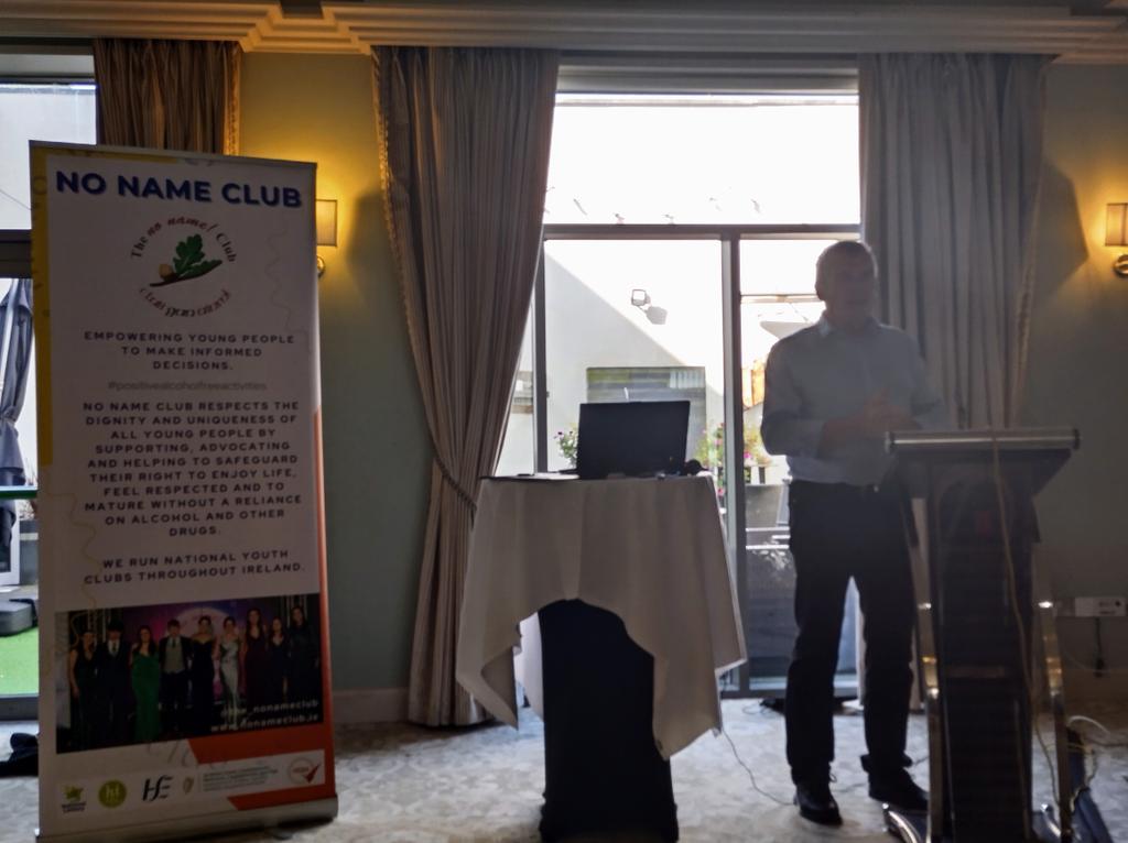 Very happy to be invited to attend the No Name Club volunteering conference. Very positive messaging for our future leaders of Ireland. #alcoholfree
