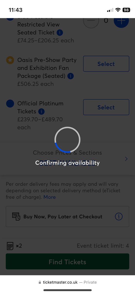 Keegoswfc's tweet photo. One Fucking Job #ticketsmaster and it can’t do that right @liamgallagher @NoelGallagher #Oasis #Oasis25 All bastard morning 😭😭😭 https://t.co/VTTGY202h7