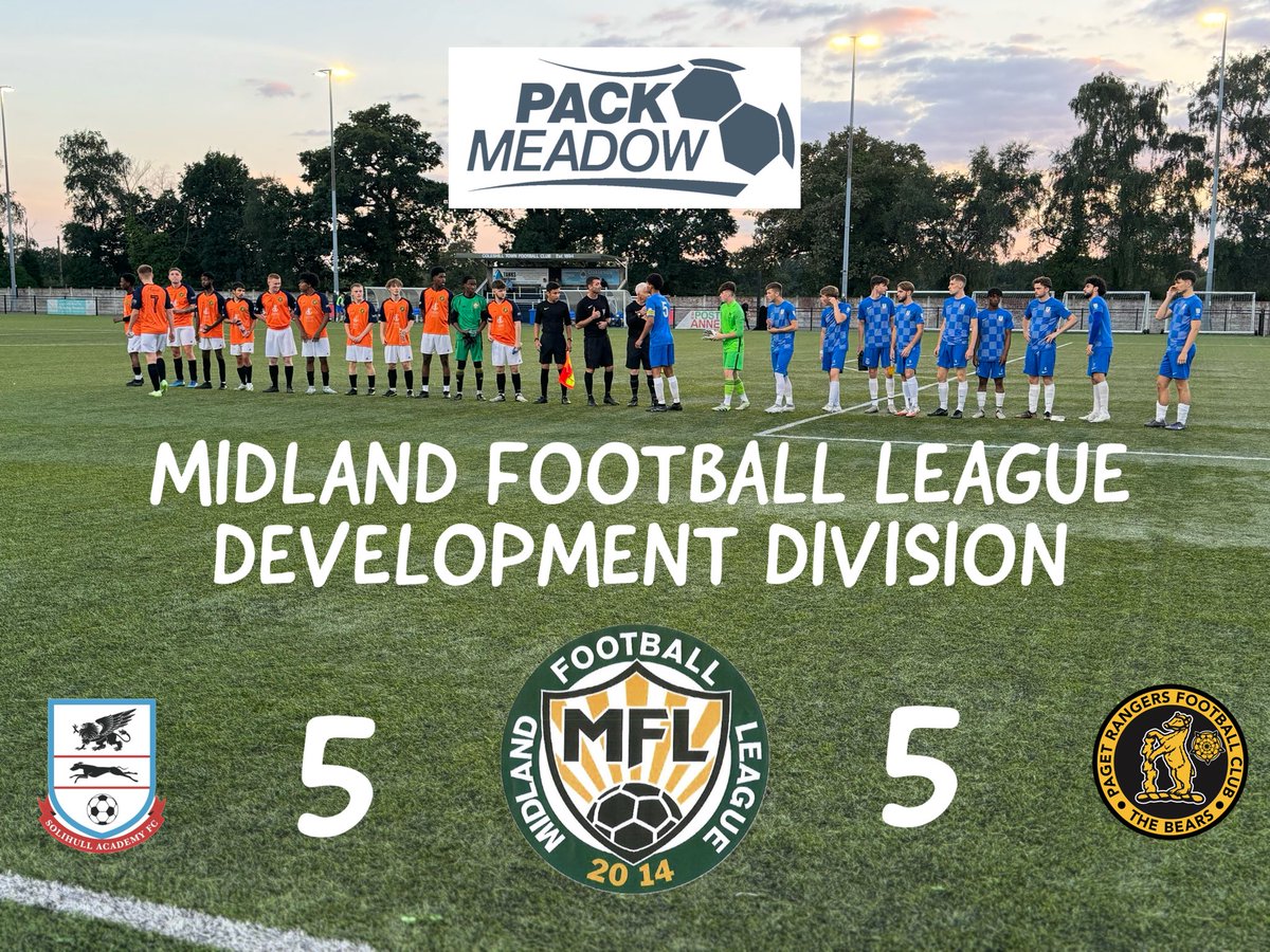 A goal fest under the lights last night in the <a href="/MidlandLeague/">Capelli Sport Midland Football League</a> against @PagetMFLdev , an exciting game for the neutral that ended in a 5-5 draw 

Goals
Macara McNulty-Hartnett ⚽️⚽️⚽️
Bryan Matelo ⚽️
Reece King ⚽️