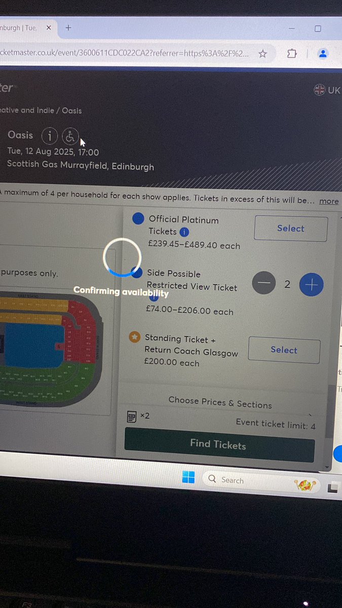 curiouslyquinn's tweet photo. @TicketmasterCS I’ve been stuck in this for ages. Please can you help??? I’ve tried every version of tickets https://t.co/9QeqMUzSU1
