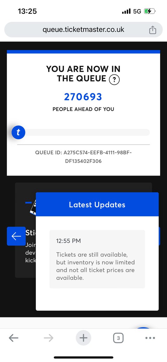 raminobria's tweet photo. @TicketmasterUK @oasis it’sa joke. Queuing since 9.30 (Italy time) then getting into the queue then entering the sales then putting me in queue again https://t.co/HNg8znLQzH