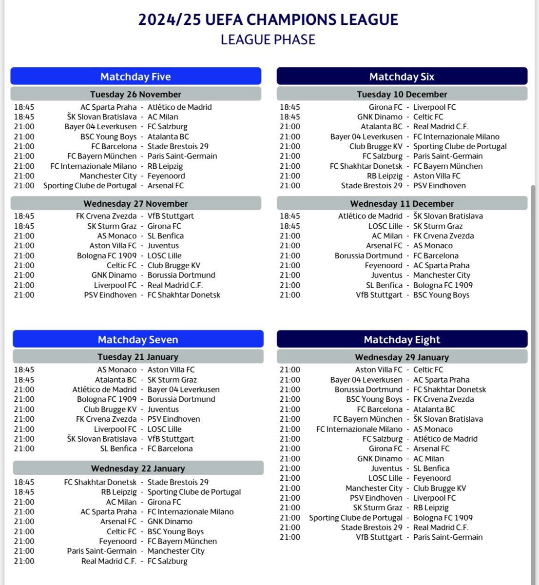 ActuFoot_'s tweet image. 🚨 OFFICIEL ! 𝗟𝗘 𝗖𝗔𝗟𝗘𝗡𝗗𝗥𝗜𝗘𝗥 𝗚𝗘́𝗡𝗘́𝗥𝗔𝗟 𝗗𝗘 𝗟𝗔 𝗡𝗢𝗨𝗩𝗘𝗟𝗟𝗘 𝗟𝗜𝗚𝗨𝗘 𝗗𝗘𝗦 𝗖𝗛𝗔𝗠𝗣𝗜𝗢𝗡𝗦 ! 🤩💙💜

À mettre en signet pour des soirées magiques. ✨

Le multiplex du 29 janvier en dernière journée de championnat, posez votre RTT. 🍿