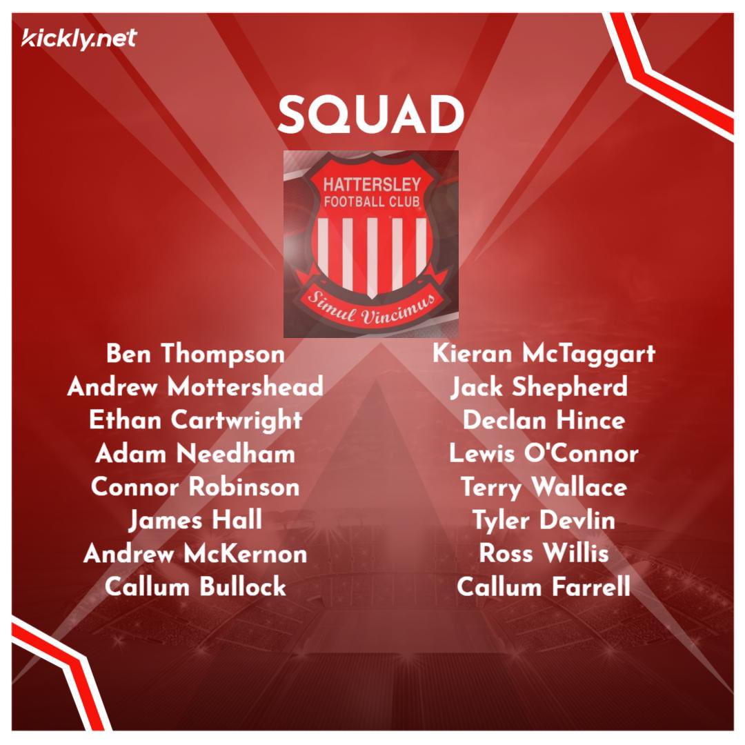 Today’s squad for the home game vs <a href="/EltonFold/">Elton Fold FC</a>. Would’ve been earlier but we’ve all been trying to get oasis tickets 

#upthehatto