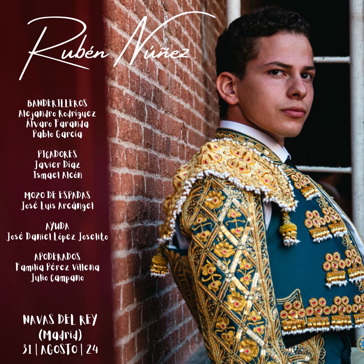 RNunezTorero's tweet photo. 🟣Hoy nueva cita en la temporada española:

📍Navas del Rey (Madrid)
🗓️ Sábado 31 de agosto | 18:00 horas

🐂 Novillos de Monte la Ermita (nº 41) y Antonio San Román (nº 85)

⚔️ Jesús Moreno, Rubén Núñez y Pepe Luis Cirugeda https://t.co/1vkIbnOXdh