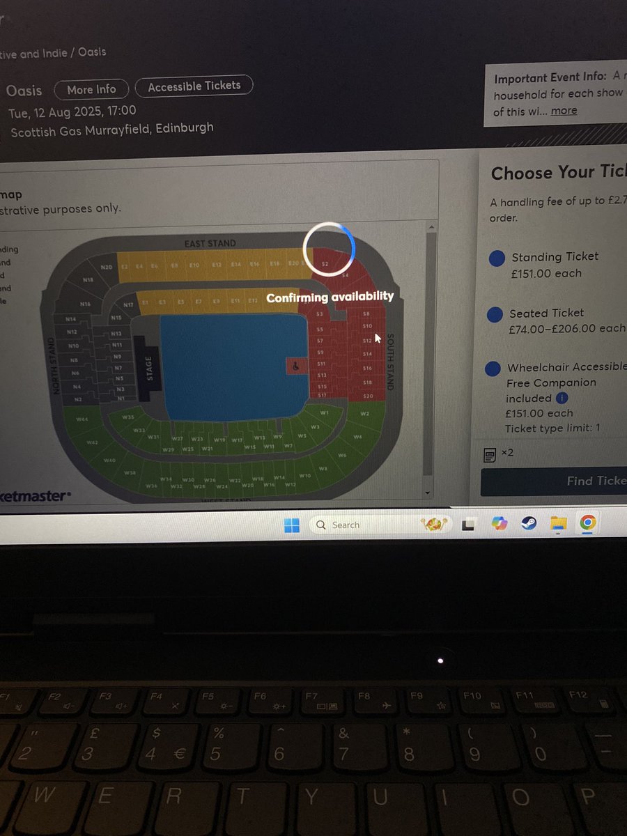 curiouslyquinn's tweet photo. Thanks @TicketmasterCS @TicketmasterUK spent 4 hours in a queue, got stuck on the select your seats. Followed YOUR instructions (select different seating, refresh the page) and got booted out to the back of the queue. Total time wasted 5 hours. https://t.co/T6PhKWETUr