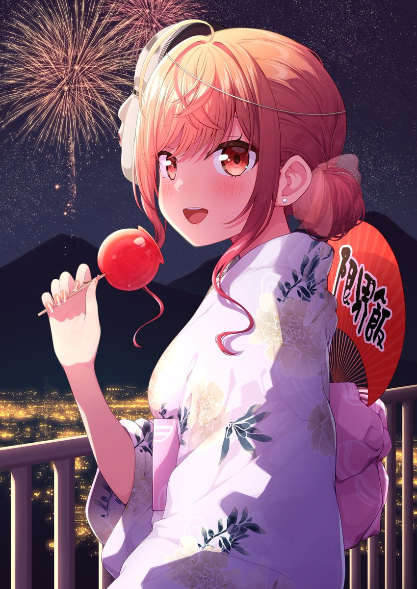 浴衣莉々華ちゃん🎇
 #今月描いた絵を晒そう 