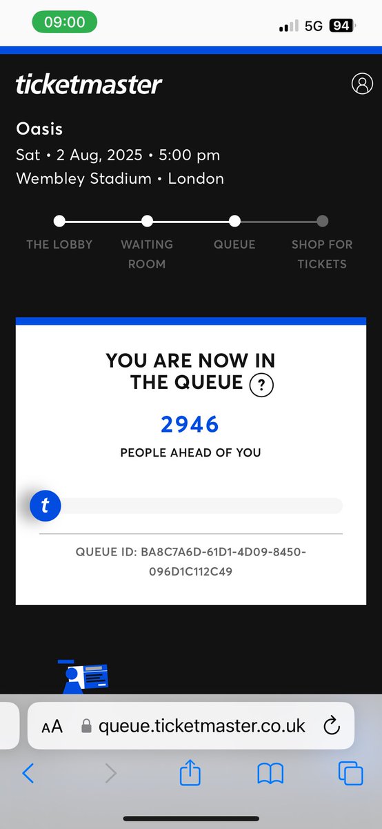 EdwardLillis's tweet photo. @TicketmasterUK so 2946 in in front of me at 9am, got to my turn, wouldn’t confirm a single ticket type - not even the £500’ones - just said error - Ticketmaster advice - select a different ticket. 100% with 90k capacity there would have been tickets when I was trying to buy https://t.co/63rmfYx4F4