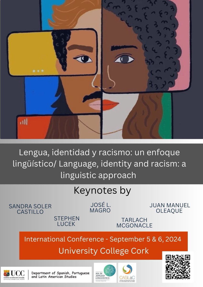 Join us in UCC (September 5 &amp; 6) for our exciting conference on Raciolinguistics the first of its kind in Ireland. Speakers from Ireland, Europe, US &amp; Latin America. 

❕ Registration open.