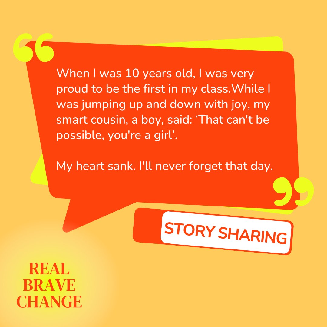 UNGEI's tweet photo. "That can't be possible, you're a girl."
No one should have their achievements questioned because of their gender. It’s time to challenge these harmful beliefs & celebrate every girl’s success!
Share your stories & help push for #RealBraveChange ✊ https://t.co/K96DQR08fJ https://t.co/Ok3PtORxyZ