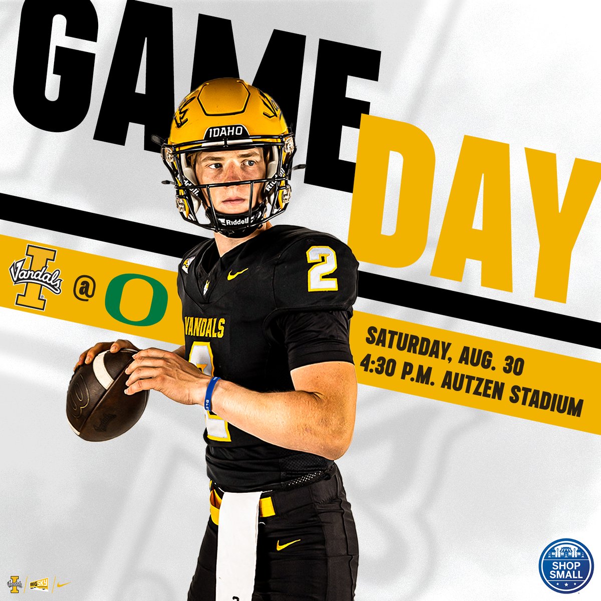 Idaho Football (@vandalfootball) on Twitter photo Today is the day. 
🆚: Oregon
📍:  Eugene, Oregon
🏟️: Autzen Stadium
📺: Big Ten Network
💻: foxsports.com/college-footba…
📻: thevarsitynetwork.com/audioapplink/s…
📊: statbroadcast.com/events/statmon…
📰: govandals.com/news/2024/8/27…
#GoVandals Today is the day. 
🆚: Oregon
📍:  Eugene, Oregon
🏟️: Autzen Stadium
📺: Big Ten Network
💻: foxsports.com/college-footba…
📻: thevarsitynetwork.com/audioapplink/s…
📊: statbroadcast.com/events/statmon…
📰: govandals.com/news/2024/8/27…
#GoVandals