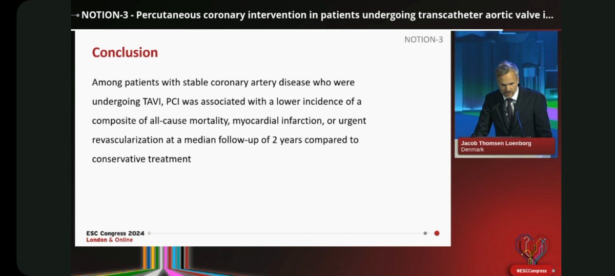 MIЯVΛƬ #IC (@mirvatalasnag) on Twitter photo <a href="/escardio/">European Society of Cardiology</a> #ESCCongress <a href="/PCRonline/">PCRonline 🫀</a>
NOTION 3 Trial
@nejm
🔗nejm.org/doi/full/10.10…
International trial w 1:1 randomization
Patients w severe symptomatic AS & at least one coronary-artery stenosis + FFR of 0.80 or less or a diameter stenosis of at least 90% either to undergo <a href="/escardio/">European Society of Cardiology</a> #ESCCongress <a href="/PCRonline/">PCRonline 🫀</a>
NOTION 3 Trial
@nejm
🔗nejm.org/doi/full/10.10…
International trial w 1:1 randomization
Patients w severe symptomatic AS & at least one coronary-artery stenosis + FFR of 0.80 or less or a diameter stenosis of at least 90% either to undergo