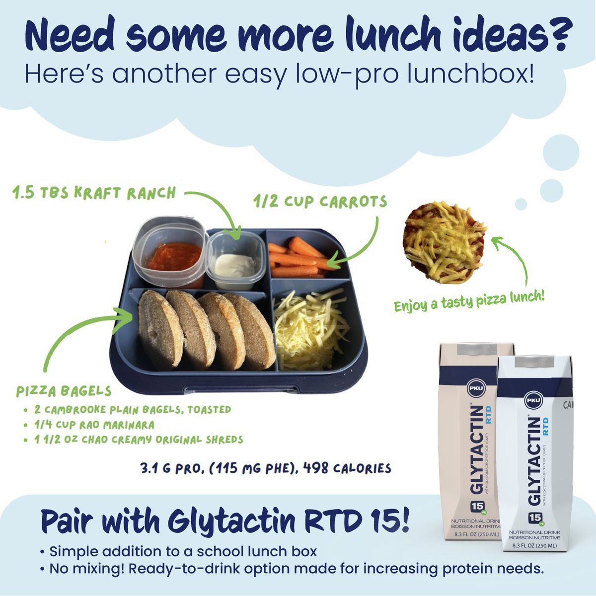 Are you ready for back to school?
Need another school lunch idea?
Here's another easy low-pro lunchbox!

Low protein food orders can be made at Cambrooke.com