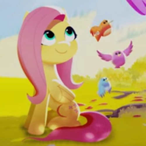 Flutterlandia's tweet image. Fluttershy in G5 Movie opening, Who cheered? I did🫶