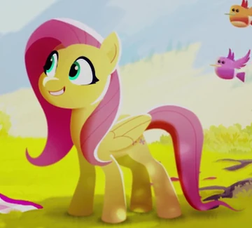 Flutterlandia's tweet image. Fluttershy in G5 Movie opening, Who cheered? I did🫶