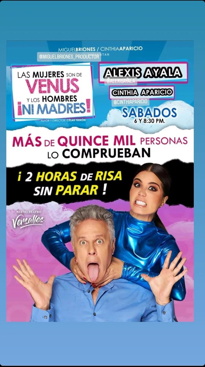 Teatro pases dobles para "Las Mujeres son de Venus y los hombres ni madres" HOY Nuevo Teatro Versalles 6 y 8:30pm
Únicamente:

🌟Nombre completo
🌟Like y RT
🌟Horario en el que asistes
🌟 Capturas de pantalla de que nos sigues en el canal de Youtube 👇🏽

youtube.com/@venalteatromx…