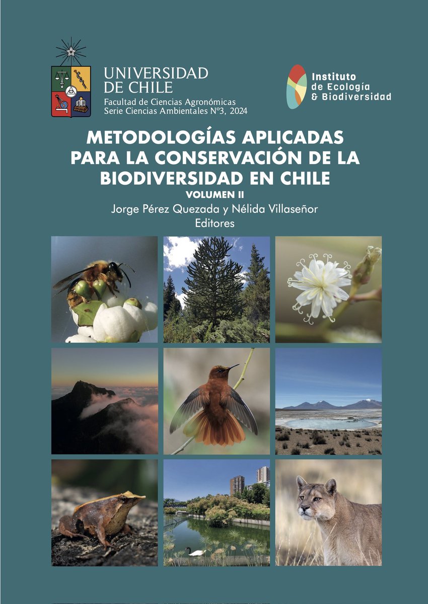 Jorge Perez-Quezada (@jperez_quezada) on Twitter photo Este libro reúne en 14 capitulos el trabajo de 43 autores, quienes comparten su experiencia en la práctica de la conservación de la biodiversidad. Una publicación conjunta de <a href="/agronomiauchile/">Agronomía UChile</a> - <a href="/IEBChile/">Instituto de Ecología y Biodiversidad - IEB</a>
Disponible en Libro Verde: libroverde.org/producto/metod… Este libro reúne en 14 capitulos el trabajo de 43 autores, quienes comparten su experiencia en la práctica de la conservación de la biodiversidad. Una publicación conjunta de <a href="/agronomiauchile/">Agronomía UChile</a> - <a href="/IEBChile/">Instituto de Ecología y Biodiversidad - IEB</a>
Disponible en Libro Verde: libroverde.org/producto/metod…