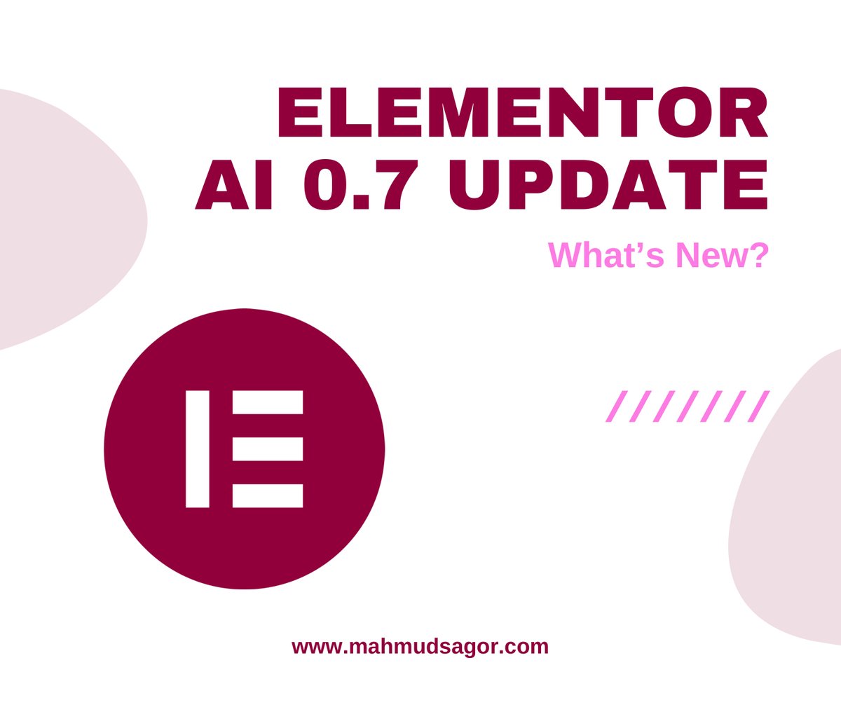 mahmudsagor1207's tweet image. Elementor AI 0.7 Update: What’s New?

To read the complete change list and more, please visit the link in the first comment.

#MahmudSagor | #Elementor | #ElementorAI | #WordPress | #WebDevelopment | #AI | #PatchUpdate | #ElementorUpdate
