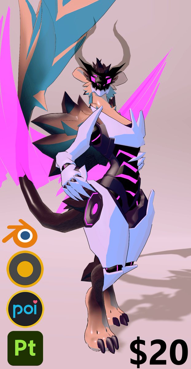 LuX__Crystal's tweet photo. Proto Dragon is out! Info and video demonstrations on the gumroad page #protgen #vrchat https://t.co/mSz1FIvfvZ https://t.co/BcLi3ZfVRX