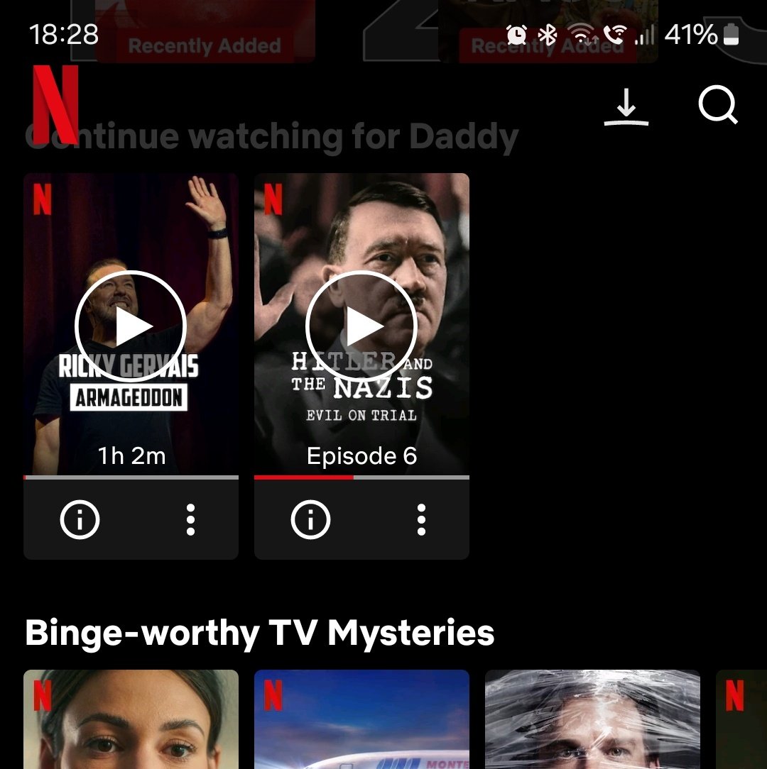 johnwhughes125's tweet photo. @rickygervais just a bit of bad timing when flicking through Netflix 😬 https://t.co/fKSSDrHfHw