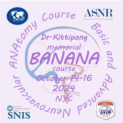 🍌 Join us for BANANA 2024, a comprehensive 3-day in person course in practical neurovascular anatomy and intervention, happening in New York City from Oct 14-16, 2024! 🗽 

📅 Early Bird Registration ends September 3rd - don’t miss out!! shorturl.at/otg6E