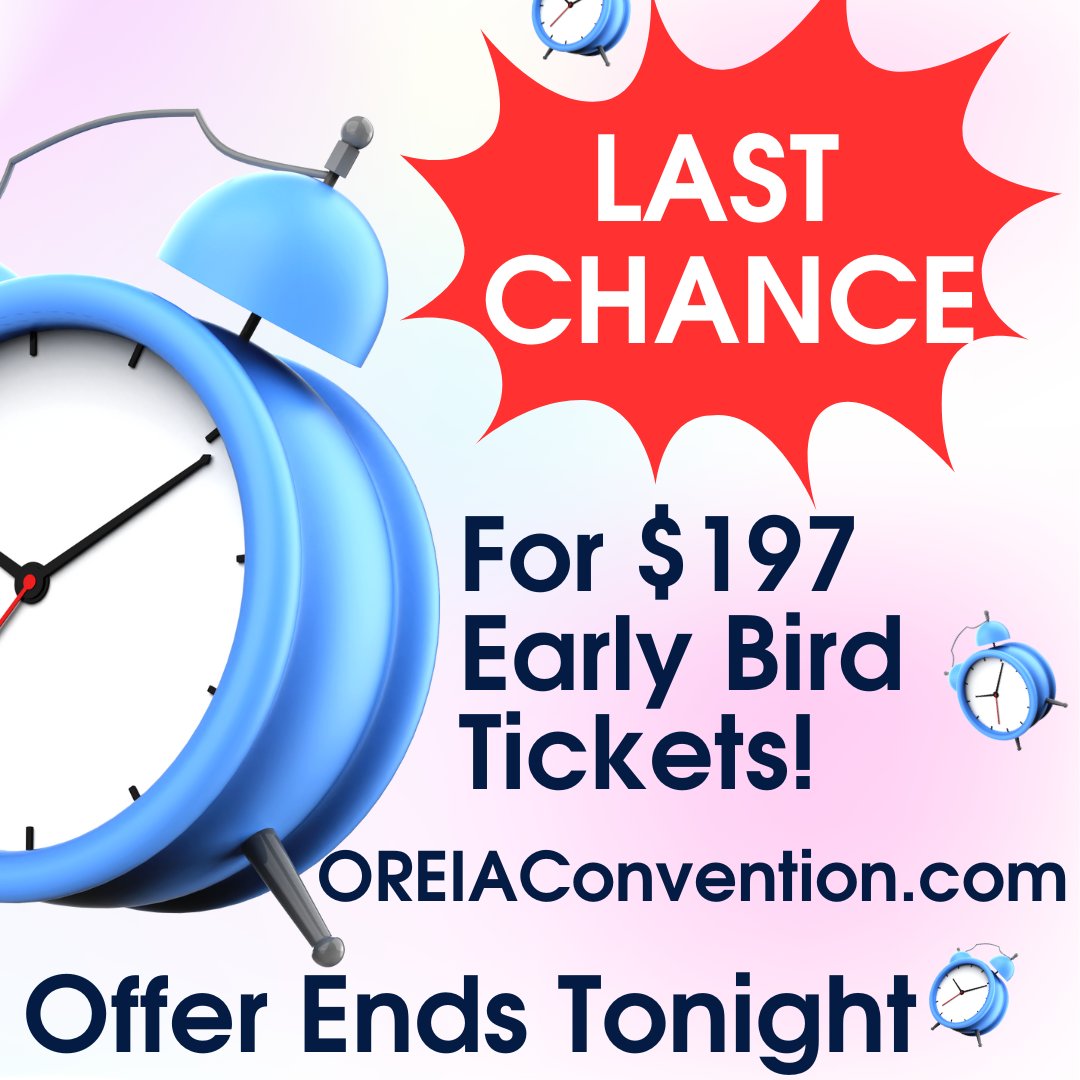 If you're serious about doing this real estate investing 'thing' profitably and in a way that adds value to your community, you need to be at the National Real Estate Summit. 

And you should register TODAY, because the price goes up tomorrow. Do that at OREIAConvention.com