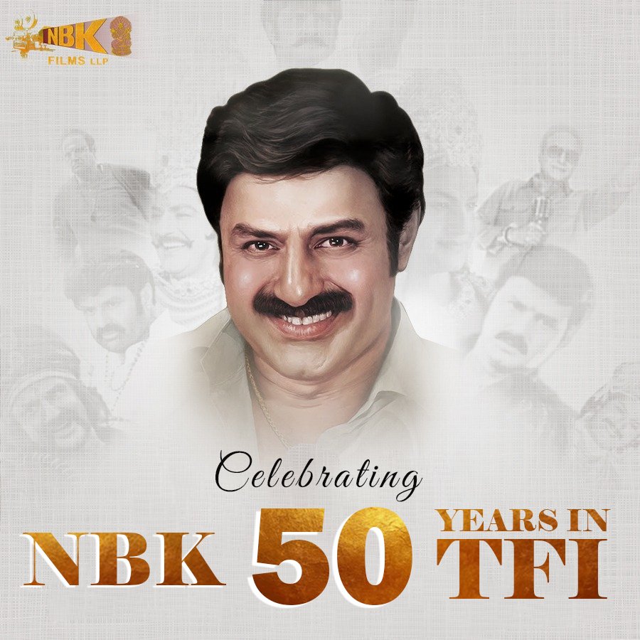 NBKFilms_'s tweet photo. Heartfelt congratulations to our beloved Natasimham #NandamuriBalakrishna garu on completing 50 YEARS in the film industry.

Keep inspiring us like you always do!
#NBK50inTFI https://t.co/vZeaPk81A0