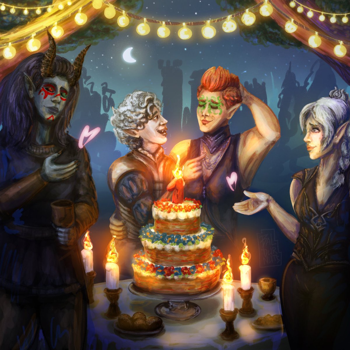 baldurnuts's tweet photo. #augustarion

The last day is #thanksNeil

I suppose I won’t draw anything special today. I'll just repost the last art of Bow'ee &amp; Asra. I think I've expressed all my thanks with this and the board game for his birthday.

#nobigneil https://t.co/1Vji9Za4lv