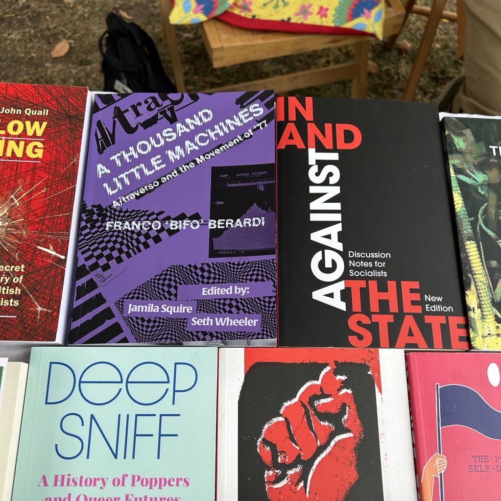 pressagit's tweet image. Rare sighting of one of the last first editions of ‘A Thousand Little Machines’ on @56aInfoshop stall at Pullens estate free festival.
Thanks to everyone that’s ordered a copy of the new print run — shipping next week!