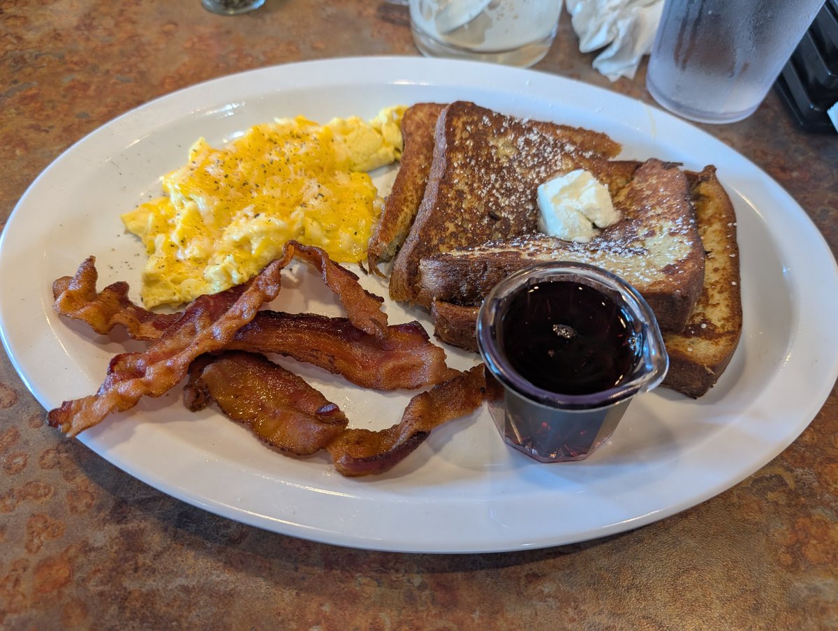 Always a stop <a href="/JohnnyDsWaffles/">Johnny D's Waffles and Benedicts</a> 
The kiddo had the red velvet waffle I had the French toast #Pixel9ProXL
