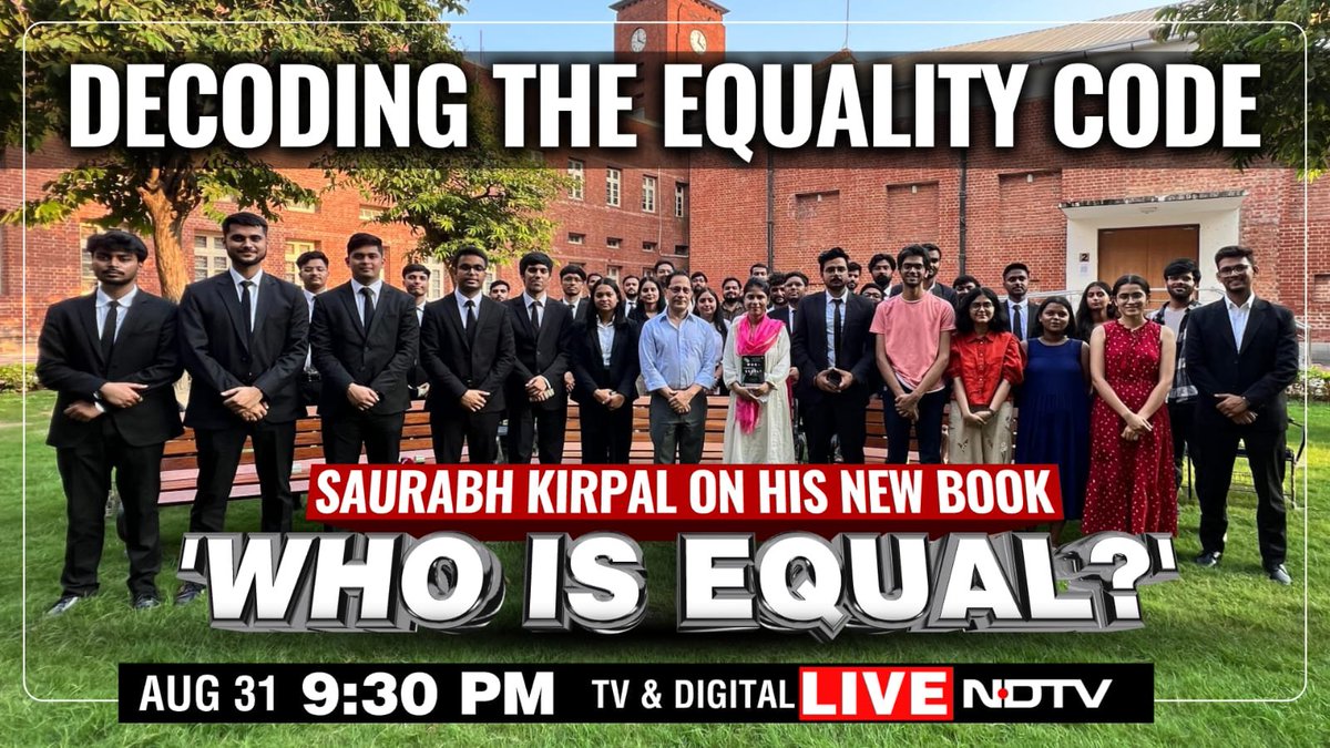 NDTV (@ndtv) on Twitter photo 🔴 #NDTVExclusive | Watch lawyer and author Saurabh Kirpal (<a href="/KirpalSaurabh/">saurabh kirpal</a>) in conversation with NDTV's Tanima Biswas (<a href="/_tanima_biswas/">tanima biswas</a>), tonight at 9.30, only on NDTV 24X7 and ndtv.com/live 🔴 #NDTVExclusive | Watch lawyer and author Saurabh Kirpal (<a href="/KirpalSaurabh/">saurabh kirpal</a>) in conversation with NDTV's Tanima Biswas (<a href="/_tanima_biswas/">tanima biswas</a>), tonight at 9.30, only on NDTV 24X7 and ndtv.com/live
