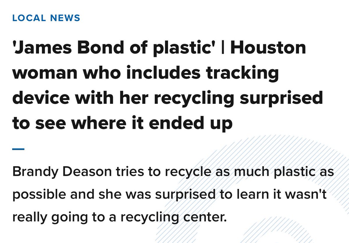A lady dropped an AirTag in her recycling bin to find out that Houston has collected 250 tons of plastic since 2022 and not recycled any of it.