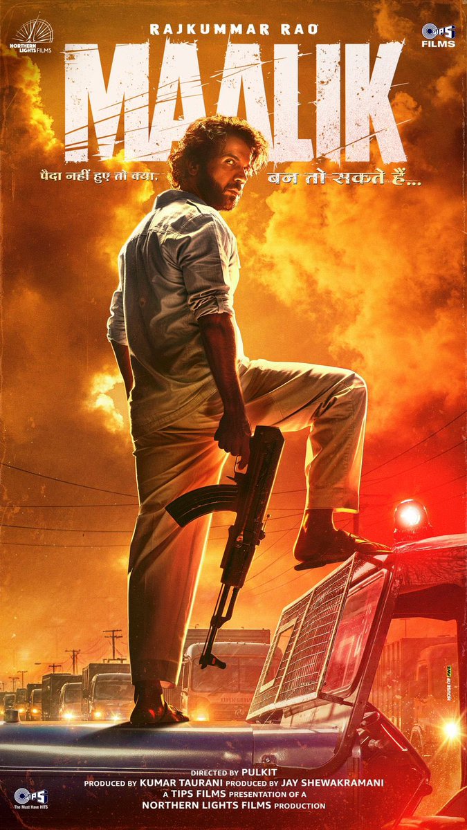 rksch4's tweet image. RAJKUMMAR RAO TURNS FEROCIOUS FOR 'MAALIK'... FIRST LOOK IS HERE... On #RajkummarRao
 #KumarTaurani  #JayShewakramani announce the title of their upcoming film: #Maalik.

 #Blockbuster  
#Stree2
#RajkummarRao will be seen in a completely new avatar
#TipsFilms #NorthernLightsFilms