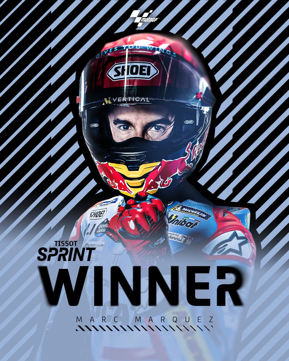 MotoGP's tweet image. BACK ON TOP! 🥇

@marcmarquez93 wins his first-ever #TissotSprint in dominant fashion! 🐜

#AragonGP 🏁