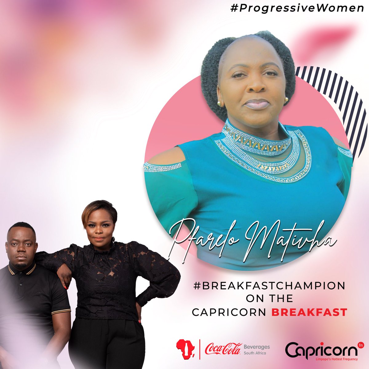 CapricornFM's tweet photo. #ProgressiveWoman | Meet Pfarelo Mativha, she started her foundation in 2012 where she asked friends and family members to donate sanitary towels and old clothes that would then be distributed to the less fortunate. In 2021 she decided to expand her reach and influence and registered her NPO which is called Issa Mativha Foundation.
