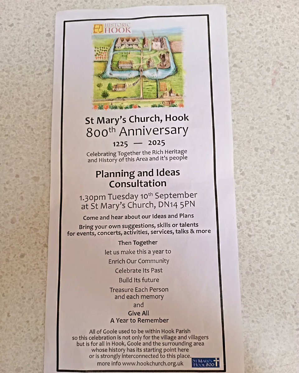StMarys1225's tweet photo. Everyone welcome Tuesday 10th September 1.30pm in St Mary's Church Hook 
If any village groups, clubs, pubs, school, nursery, Memorial Hall would like to join in please come to this get together #eastyorkshire https://t.co/msgEb810yW