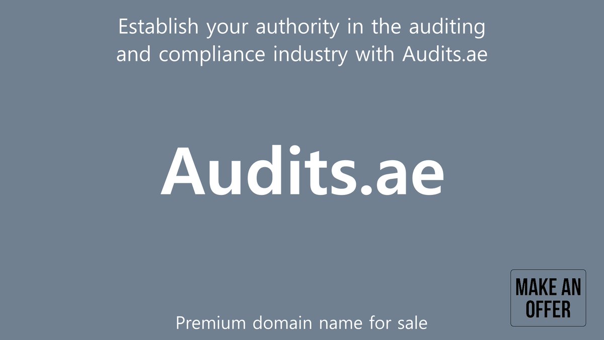 HusseinKefel's tweet photo. Premium Domain Name For Sale: https://t.co/qwJbRQ3bOC
Establish your authority in the auditing and compliance industry with https://t.co/qwJbRQ3bOC—a premier domain that conveys professionalism, precision, and trust. #Audits #AuditServices #FinancialAudits #Compliance #UAE #Dubai https://t.co/QyFT3F35Wb