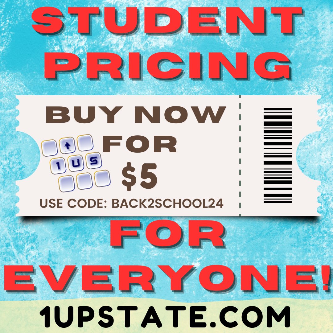 SALE ALERT!! Student Pricing For Everyone! Head on over to 1upstate.com and use code: BACK2SCHOOL24 for $5 tickets. Sale ends 9/7/2024. So grab your tickets now.
#1UpState #GameDevExpo #TechValley #TicketSale #AlbanyCapitalCenter