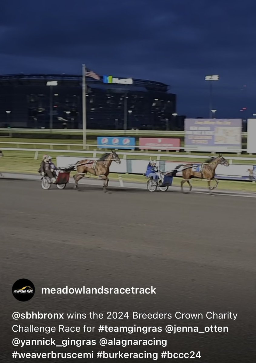JennaBAOtten's tweet image. Team Gingras is fresh off a win in the Charity Challenge Match race! 🥇🏆
Vote now for #TeamGingras ➡️ playmeadowlands.com/breeders-crown…
#BCCC
