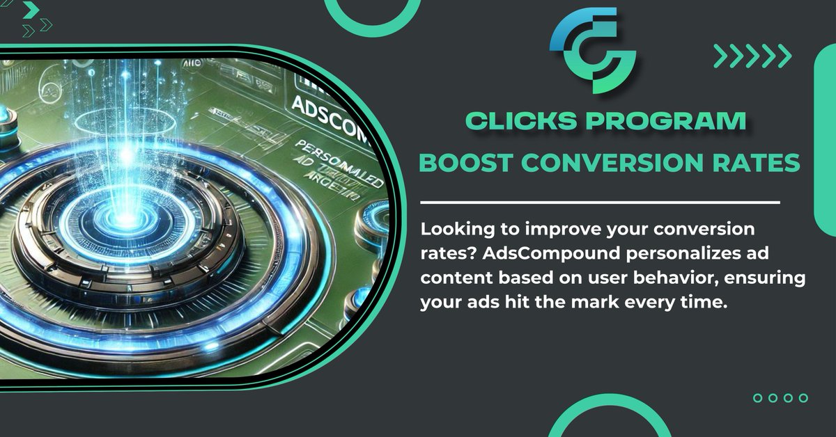 ClicksProgram's tweet image. Boost Conversion Rates

Looking to improve your conversion rates? AdsCompound personalizes ad content based on user behavior, ensuring your ads hit the mark every time.

 #AdsCompound #ConversionRate #PersonalizedAds #Clicksprogram #ClicksX #Defi #Blockchain #Airdrop #Web3