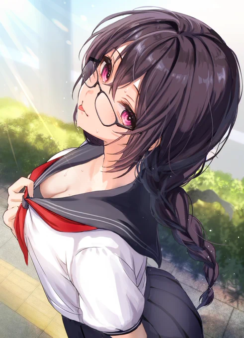 今月描いた地味痴女ちゃん×2 
