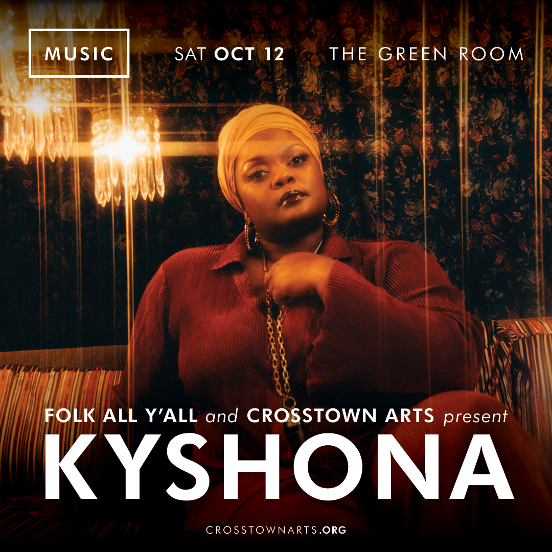 Kyshona returns to Memphis when Crosstown Arts and Folk All Y’all present Kyshona in The Green Room on Saturday, October 12!

#folk #music #concert #kyshona
