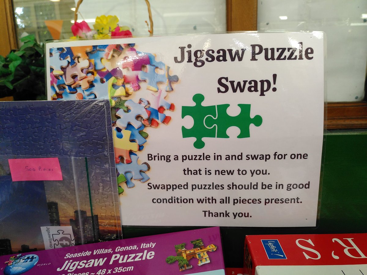 Jigsaw Swap at Wallasey Central Library. Hours of fun here.
