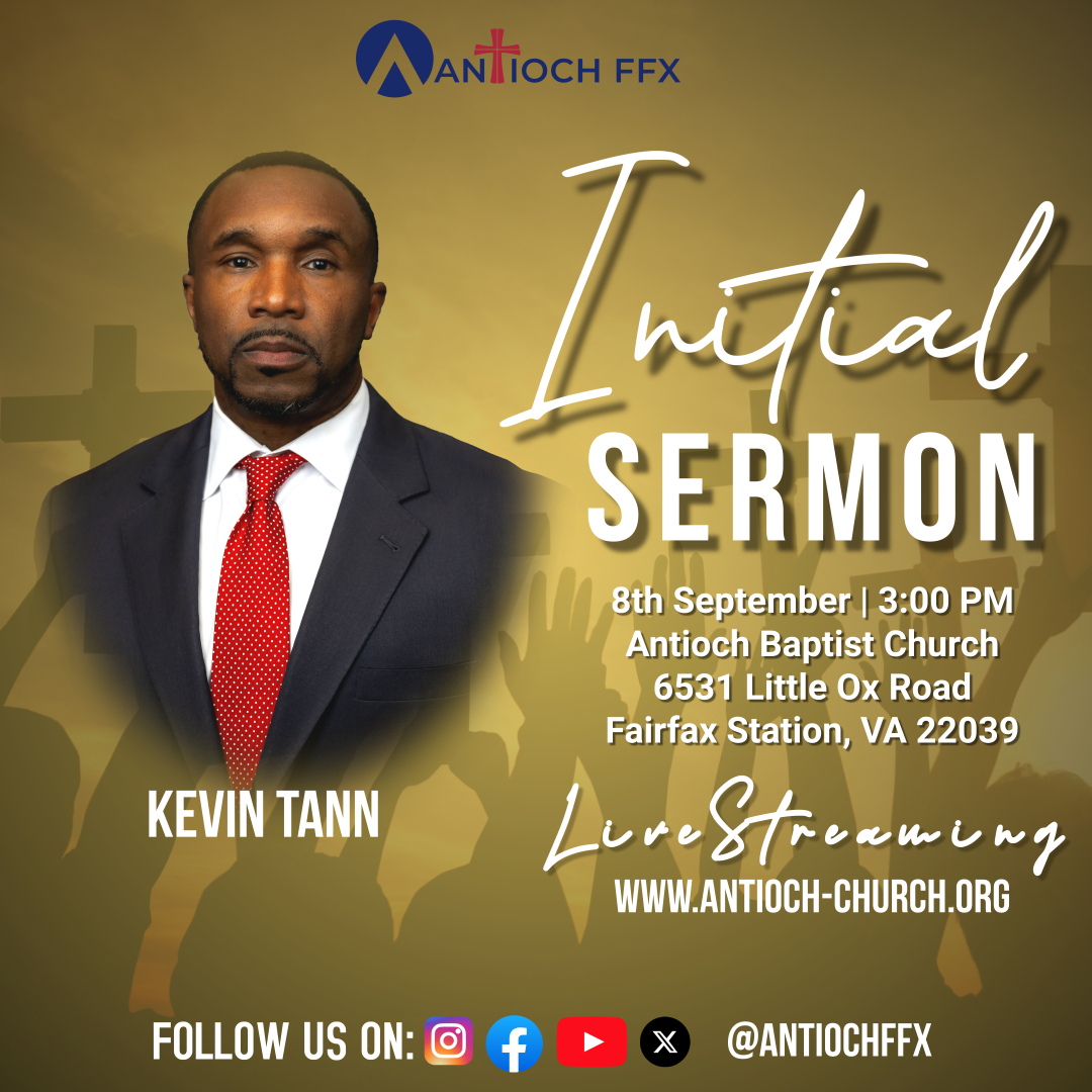 AntiochFFX's tweet photo. Deacon Tann preaches his 1st sermon Sep 8th at 3pm.
It's the end to a great day, from Return to Church & Grandparents Sun at 8 & 10:30 am to Sun School from 9:30 - 10:15am.
Let's support Deacon Tann!
#initialsermon #backtochurch #grandparents #antiochffx #antiochbaptistchurch https://t.co/kgsuyac7bq