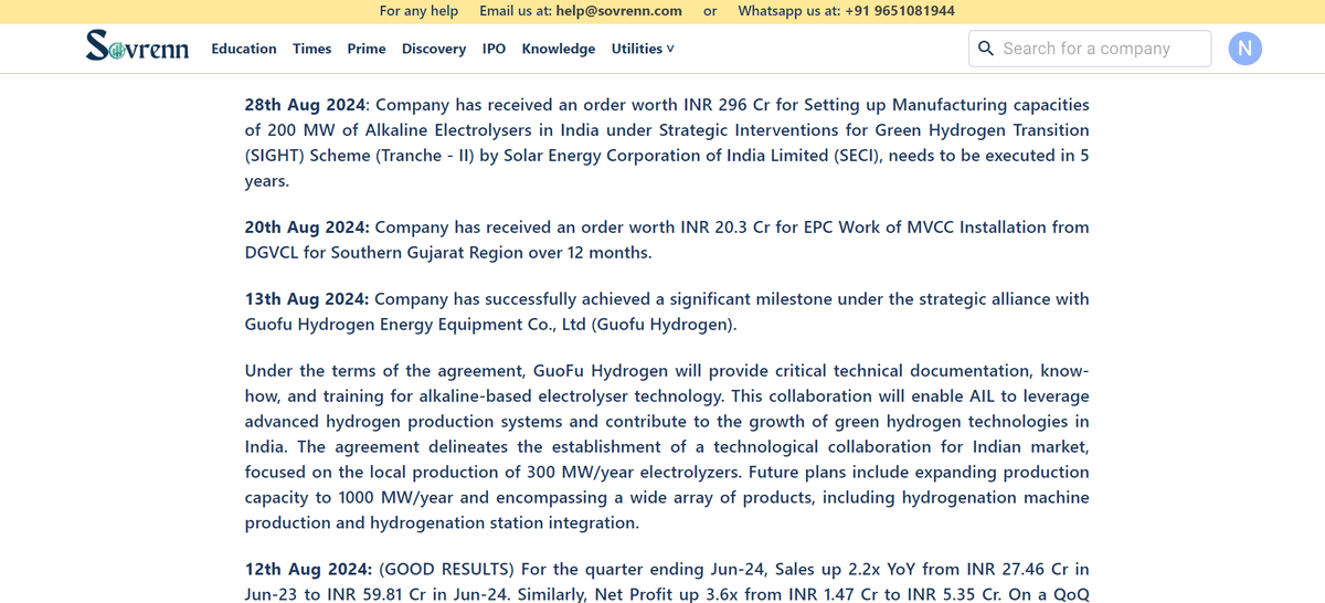 namanrathi003's tweet photo. To know more about the company do check the prime article of Sovrenn- https://t.co/wPuDaiqMvr
Recent news -
#Sovrenn #GrennEnergy #ADVAITINFRATECH #Future https://t.co/FXepQwATID